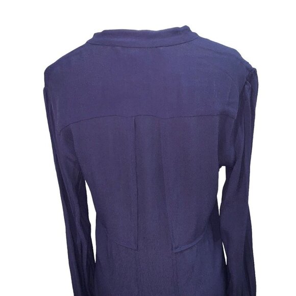 Diane von Furstenberg Women's Shift Mini Dress Size 8 Empire Waist V-Neck Blue - Picture 8 of 9